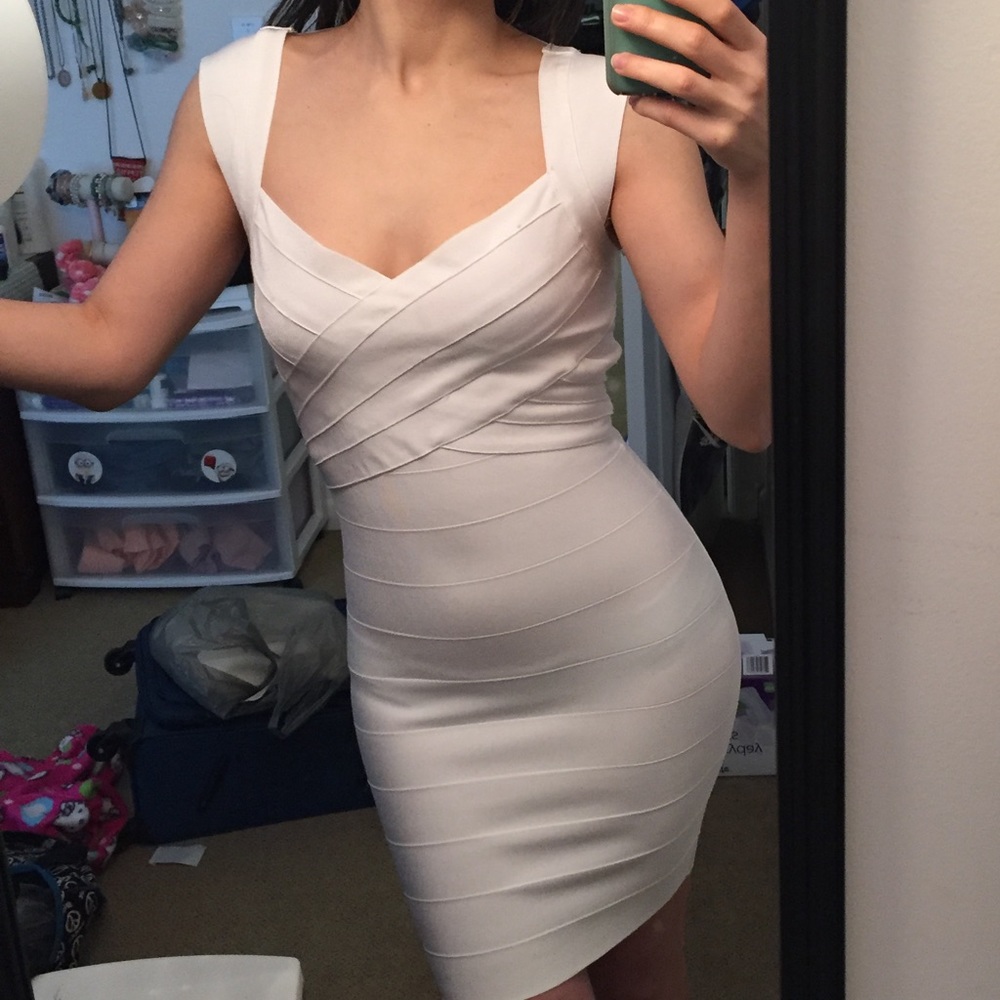 Fashion Nova Normandy Bandage Dress White M